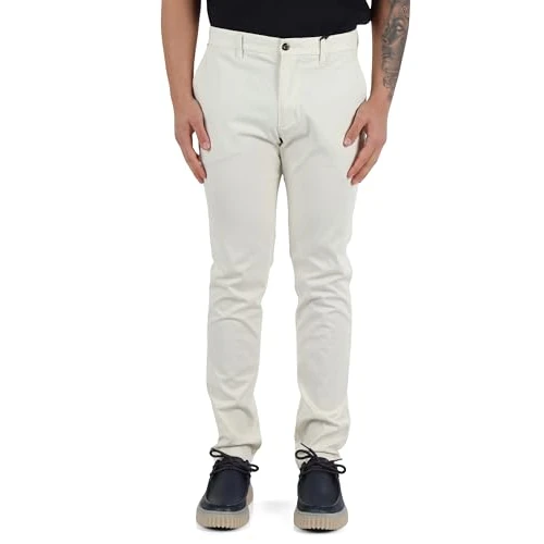 Tommy Hilfiger Bleecker Printed Structure Chino Mw0mw37714, Pantaloni Chino Uomo, Bianco (Ivory Silk), 35W / 36L