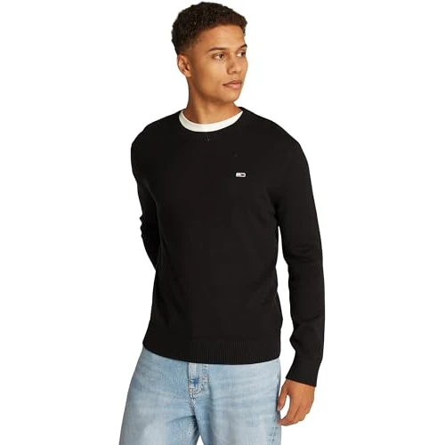 Offerta a tempo: Tommy Jeans Tjm Slim Essential Light Sweater Pullover, Nero (Black), XXL Plus Uomo - 46% da 89.90 € a 48.58 €