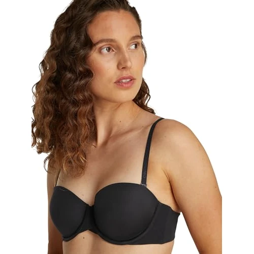 Offerta a tempo: Calvin Klein Donna Reggiseno Senza Spalline Lightly Lined Elasticizzato, Nero (Black), 0D - 72% da 42.90 € a 11.83 €