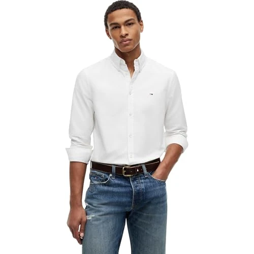 Oferta limitada: Tommy Jeans Camisa Hombre Oxford Regular Fit, Blanco (Ecru), XL de 63.87 € a 63.87 € (ahorro 0.00%)