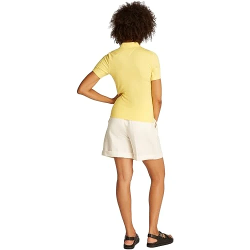 Offerta a tempo: Tommy Hilfiger Maglietta Polo Maniche Corte Donna Slim Fit, Giallo (Citronella), XXL - 30% da 79.90 € a 55.99 €