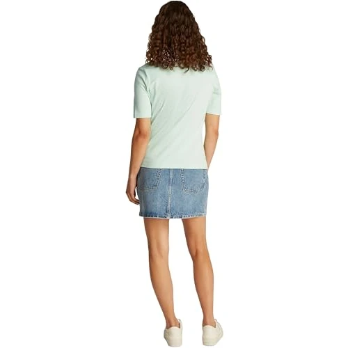Offre limitée : Tommy Hilfiger Polo Manches Courtes Femme Regular Fit, Vert (Opal Green), XXS de 49.50 € à 49.50 € (0.00% de remise)
