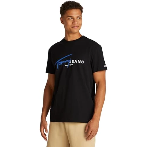 Offre limitée : Tommy Jeans T-Shirt TJM REG SIGNTR DNA Tee EXT S/S pour Homme, Noir, XS, Noir (Noir), XS de 24.55 € à 24.55 € (0.00% de remise)