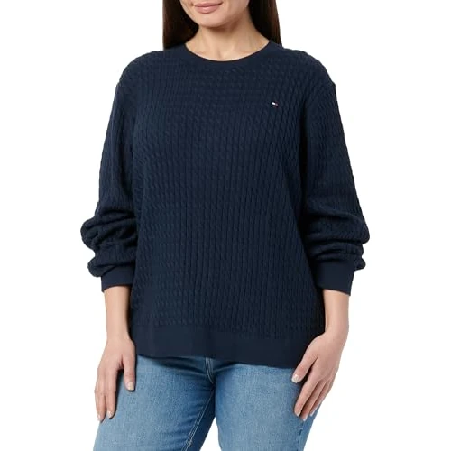 Limited offer: Tommy Hilfiger Women’s Cable Knit Round Neck Jumper from 74.40 EUR to 74.40 EUR (save 0%)