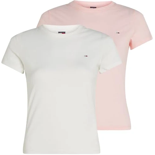 Tijdelijke aanbieding: Tommy Jeans Dames TJW 2PACK C-NECK TEE S/S T-Shirt, Multi, XXS, Multi (Ecru/Kostbaar Roze), XXS van 47.90 EUR naar 47.90 EUR (korting 0%)