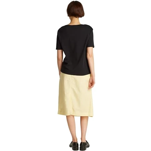 Limitiertes Angebot: Tommy Hilfiger Damen T-Shirt Kurzarm Stripe Gold mit Knöpfen, Schwarz (Black), XL von 59.90 EUR auf 41.00 EUR (Spare 32%)