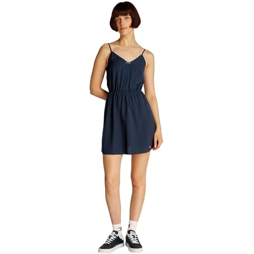 Zeitlich begrenztes Angebot: Tommy Jeans Damen Kleid Essential Strap Mini, Blau (Dark Night Navy), XXL von 18.86 € auf 18.86 € (0.00% Rabatt)