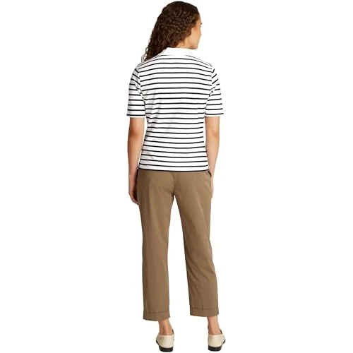 Offerta a tempo: Tommy Hilfiger Maglietta Polo Maniche Corte Donna Regular Fit, Multicolore (Breton Ecru/Dark Night Navy STP), M - 31% da 79.90 € a 54.90 €