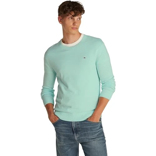 Offerta a tempo: Tommy Jeans Tjm Slim Essential Light Sweater Pullover, Green (Spring Mint), 6XL Uomo - 48% da 89.90 € a 46.35 €