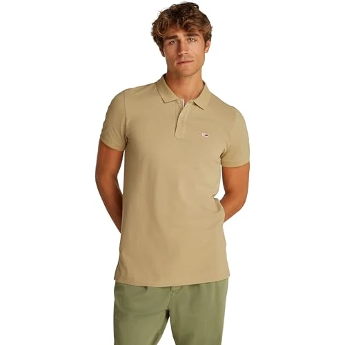 Limited-time offer: Tommy Jeans Men’s Short Sleeve Placket Slim Fit Polo Shirt, Beige (Relic Tan), 3XL from 34.45 GBP to 34.45 GBP (save 0%)