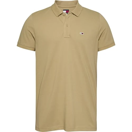 Tommy Jeans Tjm Slim Placket Polo Ext Dm0Dm20676, Polo a Maniche Corte, Uomo, Beige (Relic Tan), L