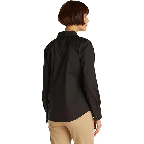 Offerta a tempo: Tommy Hilfiger Donna Camicia Poplin Regular Fit, Nero (Black), 42 - 37% da 89.90 € a 56.29 €