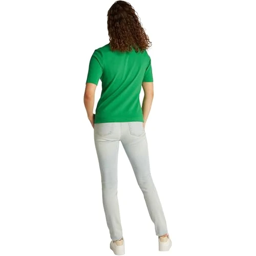 Tommy Hilfiger Polo de Manga Corta para Mujer Regular Fit, Verde (Radiant Green), XS