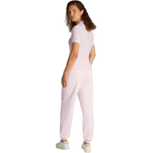 Offerta a tempo: Tommy Hilfiger Maglietta Polo Maniche Corte Donna Slim Fit, Rosa (Light Pink), L - 41% da 79.90 € a 47.00 €