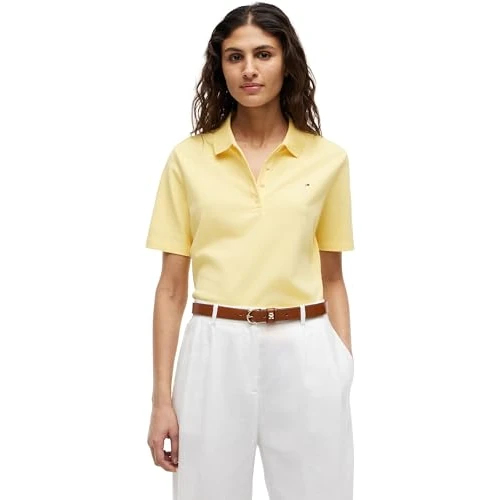 Offerta a tempo: Tommy Hilfiger Maglietta Polo Maniche Corte Donna Regular Fit, Giallo (Citronella), XS - 30% da 79.90 € a 55.93 €