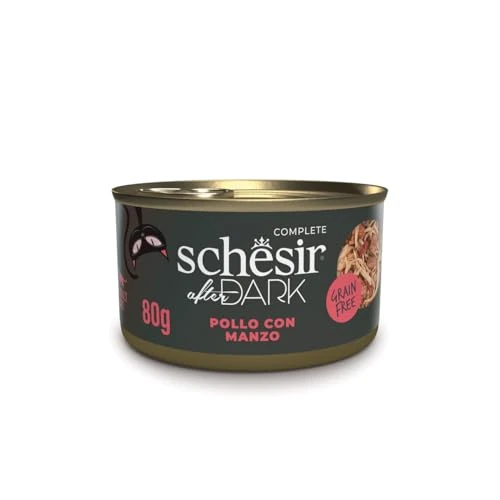 Schesir After Dark complete voeding voor volwassen katten (12 blikjes à 80 g)