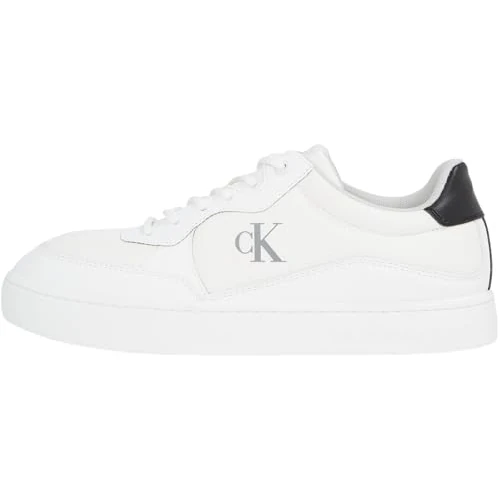 Calvin Klein Klassieke Tech Ripstop Low Top Cupsole Sneakers voor heren, Wit Helder Wit Zwart, 44 EU
