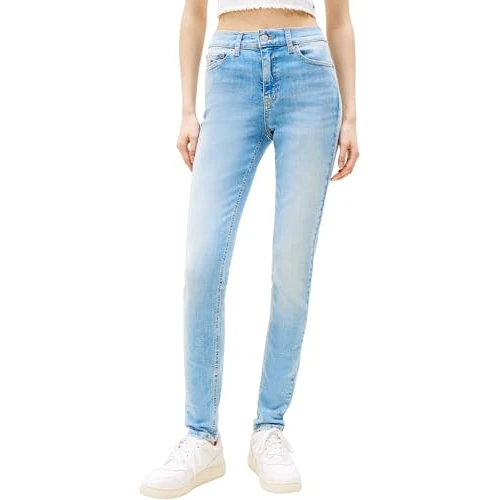 Oferta limitada: Tommy Jeans Vaqueros Mujer Nora Skinny Talle Medio, Azul (Denim Light), 28W/26L de 49.95 € a 35.99 € (ahorro 27.95%)