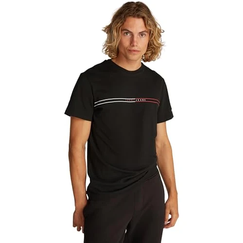 Offerta a tempo: Tommy Jeans Tjm Slim Entry Graphic Tee Ext Dm0Dm20779, Maglietta a Maniche Corte — 33% da 29,90 € a 19,95 €