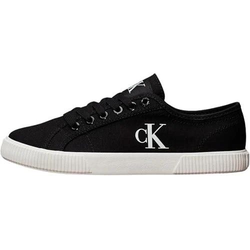 Calvin Klein Donna Sneakers Vulcanizzate Essential Profilo Basso, Nero (Black/Bright White), 36 EU