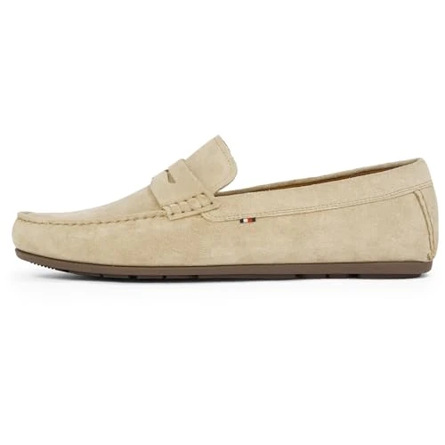Offerta a tempo: Tommy Hilfiger Mocassini in Pelle Scamosciata Uomo, Beige (Beige/Brown), 43 - 31% da 110.95 € a 76.95 €