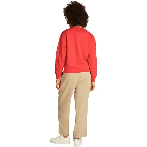 Offerta a tempo: Tommy Hilfiger Donna Felpa Regular in Cotone, Rosso (Primary Red), L - 48% da 129.90 € a 66.93 €