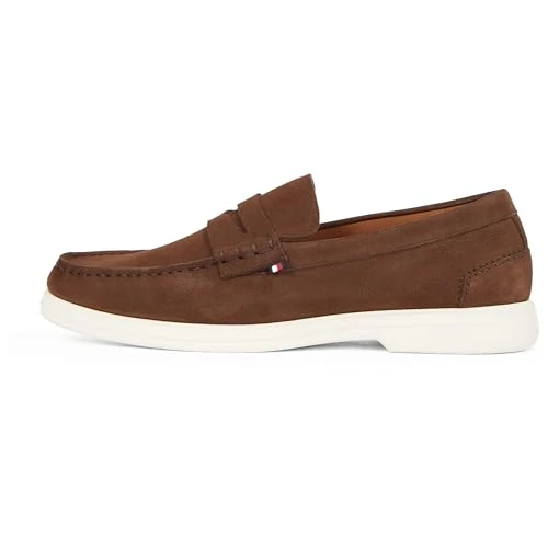 TOMMY HILFIGER Nubuck P Loafer Fm0fm05350 voor heren, Bruin Legacy Bruin, 45 EU