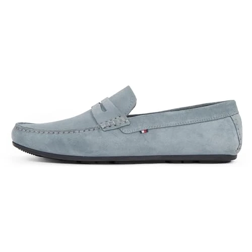 Tommy Hilfiger Heren Suede loafers, grijs (bewolkt grijs), 11