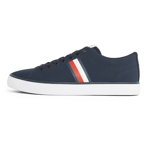 Tommy Hilfiger Herren Vulcanized Sneaker Core Stripes Mesh Low Top, Blau (Desert Sky), 45