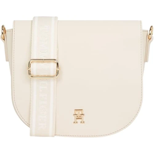 Offre limitee: Tommy Hilfiger Sac à Bandoulière Sac Femme Logotape Large Bandoulière, Beige (Sugarcane), Taille Unique de 129.90 EUR a 77.00 EUR (economie 41%)