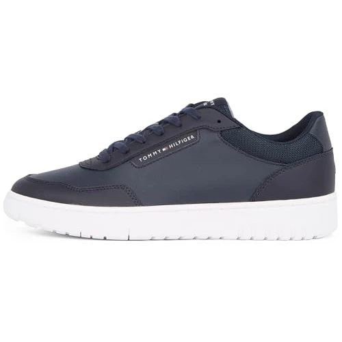 Offerta a tempo: Tommy Hilfiger Uomo Sneakers Court Basket Core Eleganti, Blu (Desert Sky), 40 EU — 31% da 99,90 € a 69,00 €