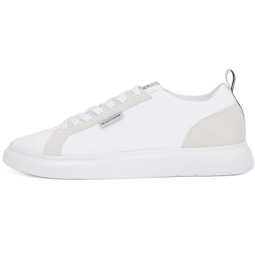 Limited-time offer: Tommy Hilfiger Men’s Elegant Light Knit Seasonal Vulcanised Trainers, White (White), 9 from 63.75 GBP to 63.75 GBP (save 0%)