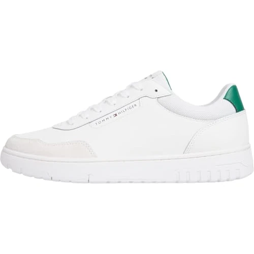 Tommy Hilfiger Elegante Basket Core Court Sneakers voor heren, Wit Ecru, 46 EU