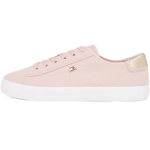 Offerta a tempo: Tommy Hilfiger Donna Sneakers Vulcanizzate Canvas Lace Up Eleganti, Rosa (Foggy Pink), 39 - 41% da 79.90 € a 47.00 €