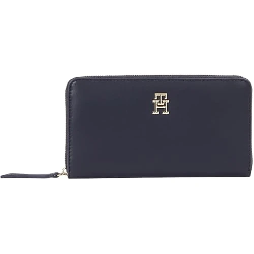 Tommy Hilfiger Women’s Logo Tape Purse with Zip, Blue (Space Blue), One Size