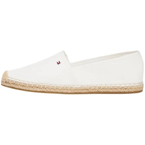 Offerta a tempo: Tommy Hilfiger Donna Espadrillas Flag Canvas con Logo, Bianco (Ecru), 37 - 52% da 59.90 € a 29.00 €