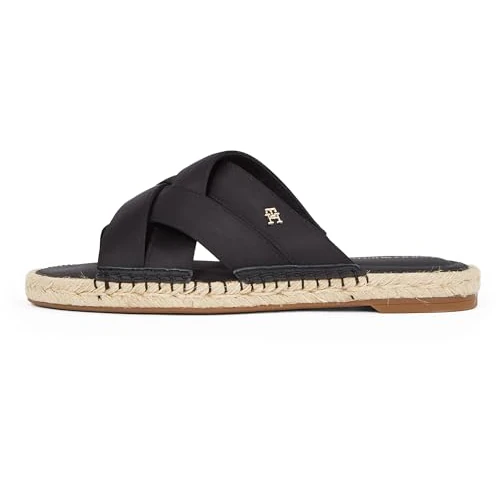 Oferta limitada: Tommy Hilfiger Alpargatas Mujer Satin Mule Sandalias, Negro (Black), 37 de 41.49 € a 41.49 € (ahorro 0.00%)