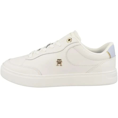 Tommy Hilfiger Damskie Essential Chic Short Sneaker Fw0fw08322 Sneakersy, Biały Ecru Breezy Blue, 36 EU