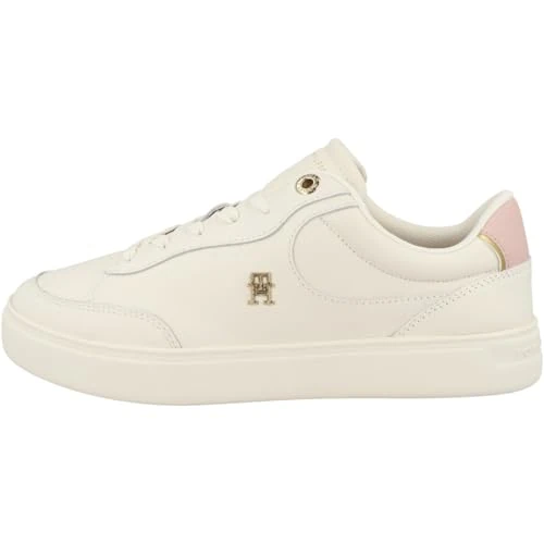 Offerta a tempo: Tommy Hilfiger Donna Sneakers Court Essential Chic in Pelle, Avorio (Ancient White), 37 — 42% da 109,90 € a 63,60 €