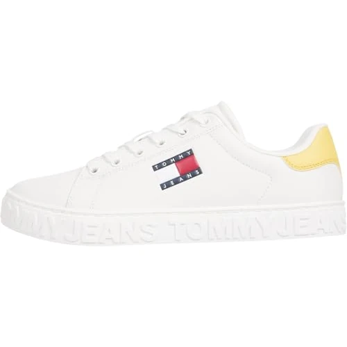 Tommy Jeans Womens (New) Tjw Logo Sneaker Ess En0en02703 Low Top, Yellow Yellow Dahlia, 4 UK