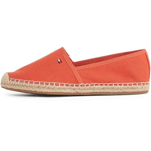 Tommy Hilfiger Espadrilles Femme Flag Canvas avec Logo, Orange (Rustic Clay), 37