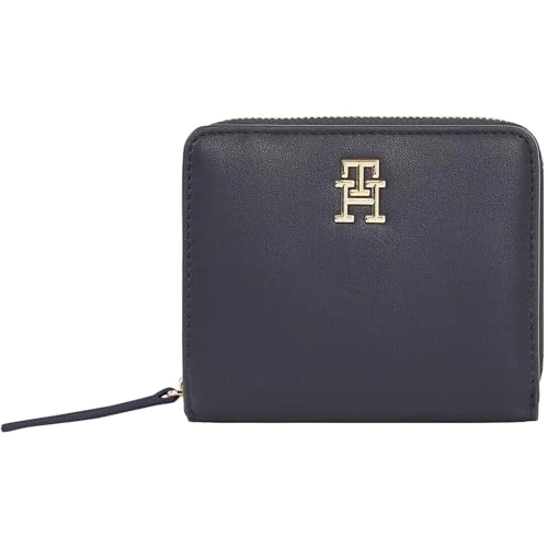 TOMMY HILFIGER Dames Th Logotape Med Za Aw0aw17408 Zip Around Portemonnee, Blauw (Space Blue), OS