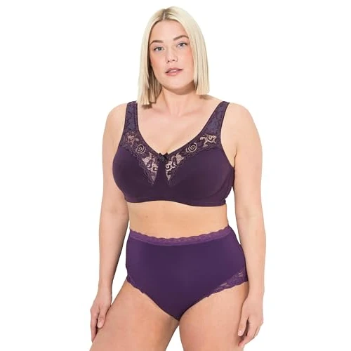 Zeitlich begrenztes Angebot: Ulla Popken Damen große Größen Übergrößen Plus Size Entlastungs-BH Kelly, Spitze, ohne Bügel, Cup C-E von 35.99 € auf 19.79 € (45.01% Rabatt)