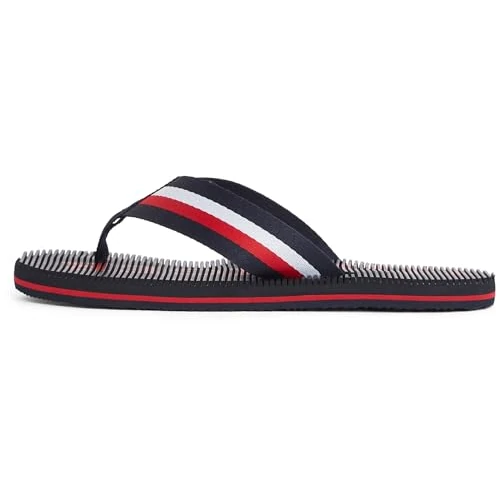 Offerta a tempo: Tommy Hilfiger Uomo Infradito Massage Beach Sandal con Logo, Blu (Desert Sky), 42 - 32% da 44.90 € a 30.49 €