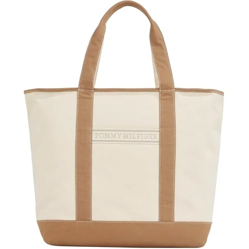 Oferta limitada: Tommy Hilfiger Bolso Tote Mujer Summer Canvas con asa, Beige (Safari Canvas), Talla Única de 99.90 EUR a 74.82 EUR (ahorro 25%)