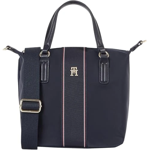 TOMMY HILFIGER Dames Poppy Small Tote Corp Aw0aw17204, Blauw (Space Blue Corp), One Size