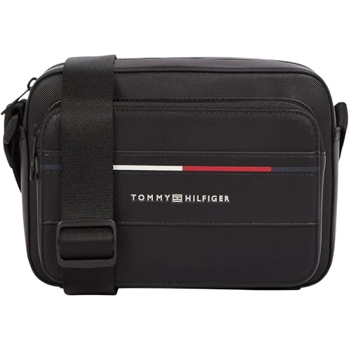 TOMMY HILFIGER Męski TH FOUNDATION EW REPORTER AM0AM13199 Crossover, CZARNY (czarny), OS, czarny (czarny), rozmiar uniwersalny