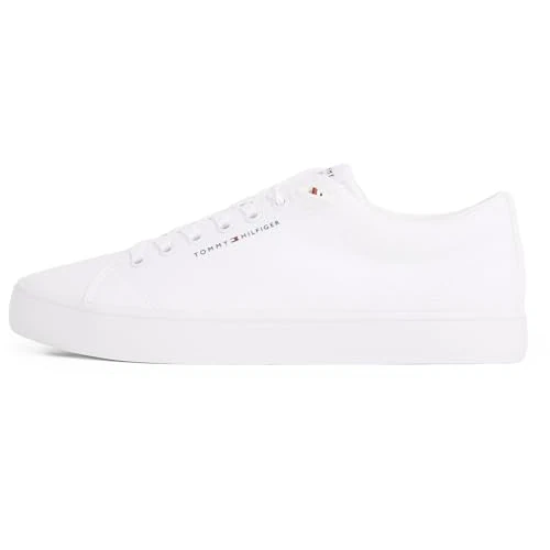 Tommy Hilfiger Męskie płótno Th Hi Vulc Low Core Fm0fm05396 Low Top, biały, 46 EU