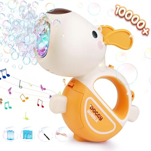 Pistolet à bulles pour enfants Machine à bulles de savon Machine à bulles : LED Lumière Bulles électriques avec réservoir de 100 ml Bleu Automatique Bulles Machine à bulles Machine pour enfants Jouet