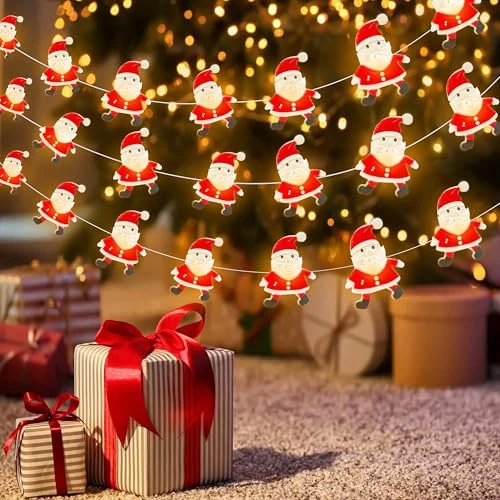 Begrenztes Angebot: Weihnachtsmann Lichterkette,2M 20LED Lichterkette Innen Batterie,LED Weihnachtsbeleuchtung, Weihnachtsmann Weihnachtsdeko für Party, Weihnachten, Balkon(Warmweiß) von 5.99 EUR auf 5.99 EUR (Rabatt 0%)